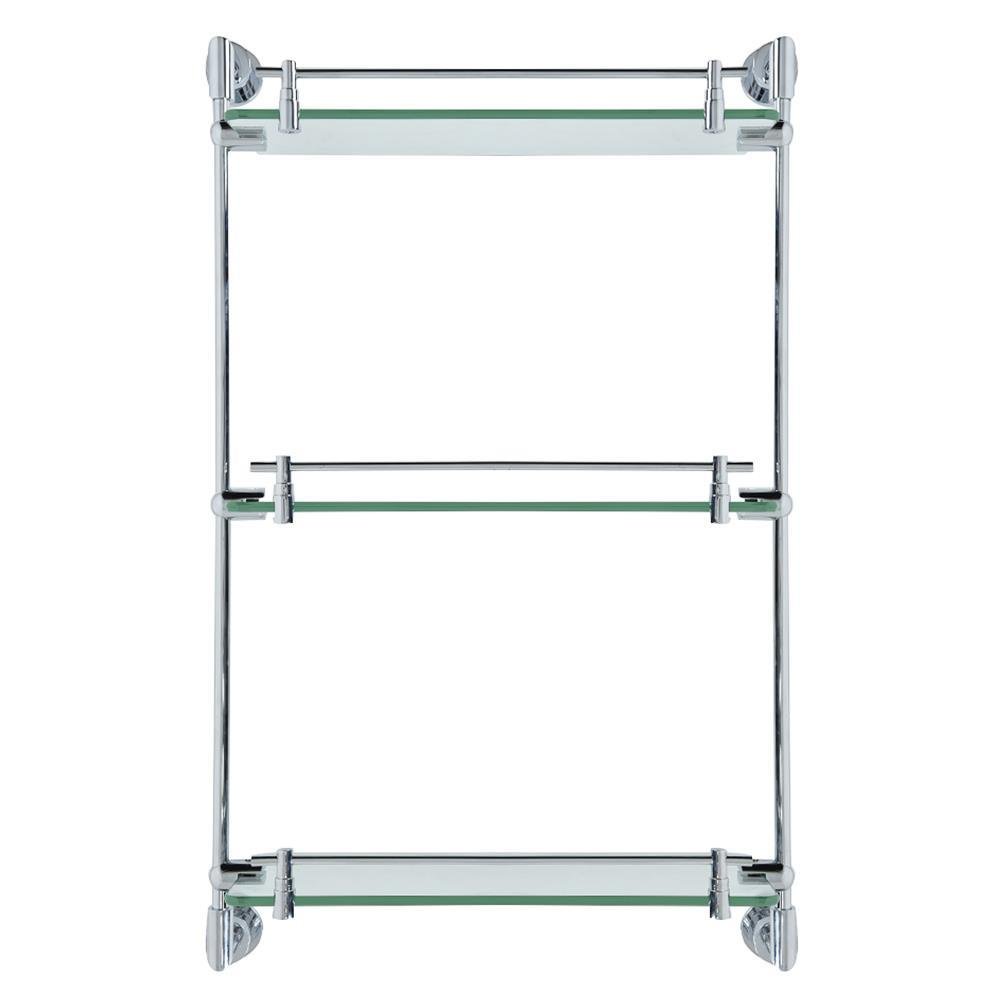 MOYA GLASS SHELF 3 TIER 29498 CHROME H38XW59.80XD12.50CM