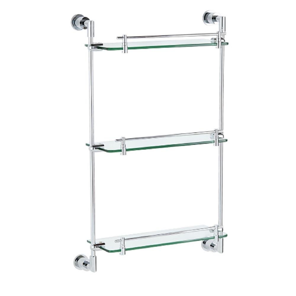 MOYA GLASS SHELF 3 TIER 29498 CHROME H38XW59.80XD12.50CM