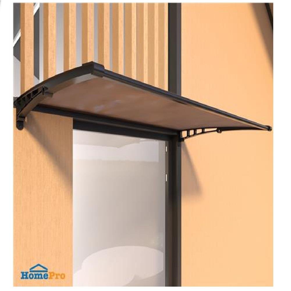 FIXED POLYCARBONATE AWNING SUNSHIELD 100X150CM BROWN