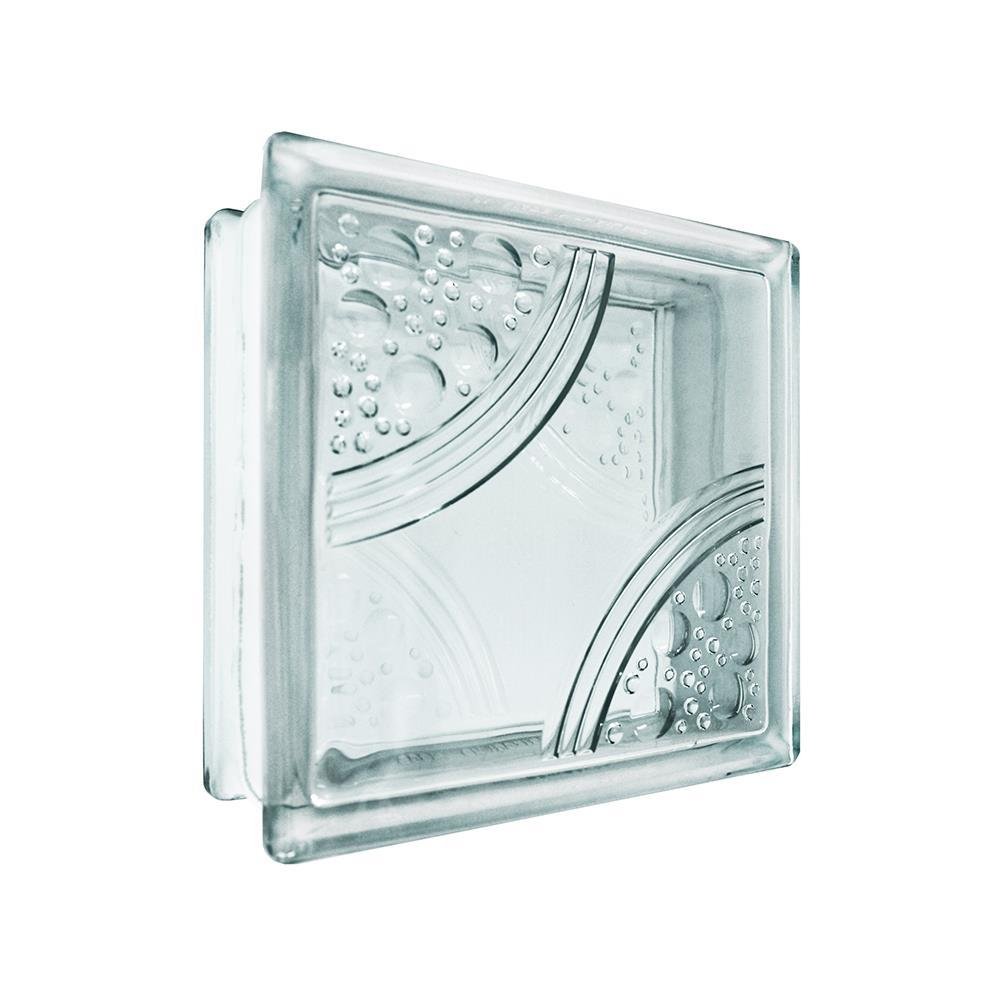 CHANG KAEW GLASS BLOCK 19X19X8CM CIRCLE GEM WHITE CLEAR