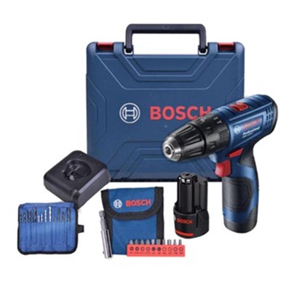 BOSCH 12V CORDLESS IMPACT DRILL (BATTERY INCLUDED) GSB120-LI + 23 ACCESSORIES